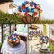 Patriotic Artificial Flowers – 6 Bundles Red, White & Blue Silk Lily Bouquets for Memorial Day, Home, Porch, Cemetery & Outdoor Decoration